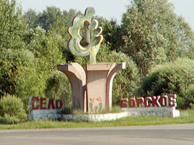 Въездной знак в село Борское Въездной знак в село Борское
